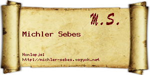 Michler Sebes névjegykártya